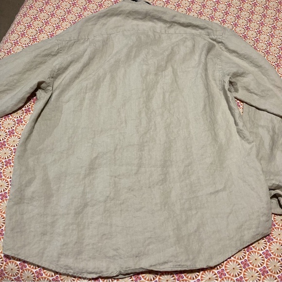 GILLIO 100% Linen Men's Casual Button Down Shirt - Beige - Picture 13 of 14